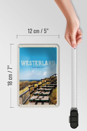 Panneau de voyage en étain, 12x18cm, passerelle Westerland sur la plage, panneau de voyage en mer 5