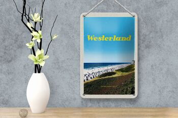 Panneau en étain voyage 12x18cm, panneau de chaises de plage, plage, mer, Westerland 4