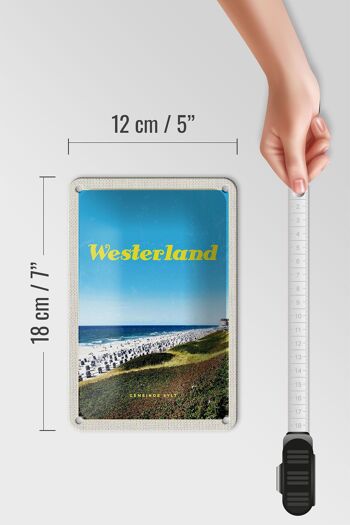 Panneau en étain voyage 12x18cm, panneau de chaises de plage, plage, mer, Westerland 5
