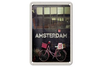 Panneau de voyage en étain 12x18cm, panneau de marche naturel pour vélo de ville d'amsterdam 1