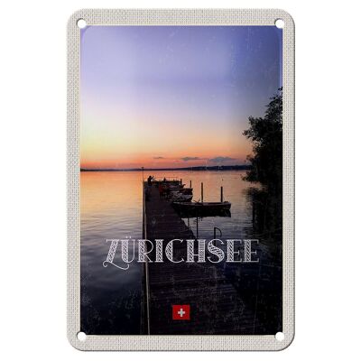 Blechschild Reise 12x18cm Zürich Schweiz Zürichsee Natur Urlaub Schild