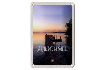 Panneau de voyage en étain, 12x18cm, Zurich, suisse, lac de Zurich, panneau de vacances naturel 1