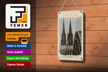 Panneau de voyage en étain, 12x18cm, cathédrale de Cologne, panneau médiéval noir et blanc 3
