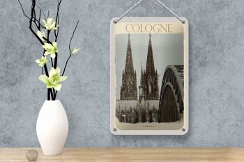 Panneau de voyage en étain, 12x18cm, cathédrale de Cologne, panneau médiéval noir et blanc 4
