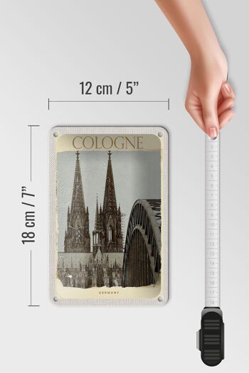 Panneau de voyage en étain, 12x18cm, cathédrale de Cologne, panneau médiéval noir et blanc 5