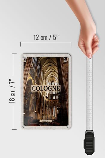 Panneau de voyage en étain, 12x18cm, église de Cologne, allemagne, cathédrale de l'intérieur 5