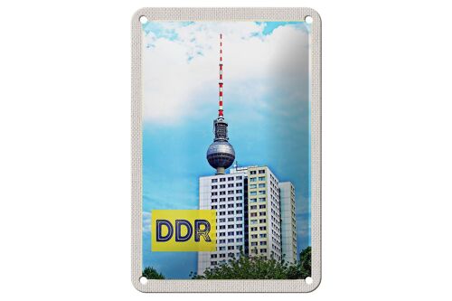 Blechschild Reise 12x18cm Berlin Trip Fernsehturm DDR Dekoration
