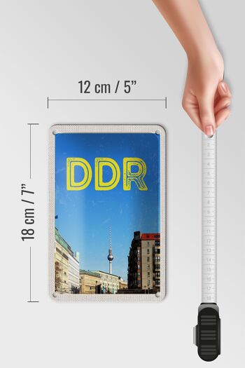 Panneau de voyage en étain, 12x18cm, Berlin, allemagne, tour de télévision, panneau DDR 5
