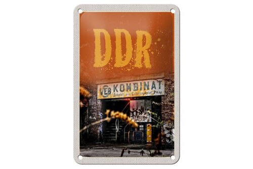 Blechschild Reise 12x18cm Berlin DDR Kombinat Zellstoff Schild