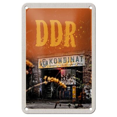 Blechschild Reise 12x18cm Berlin DDR Kombinat Zellstoff Schild