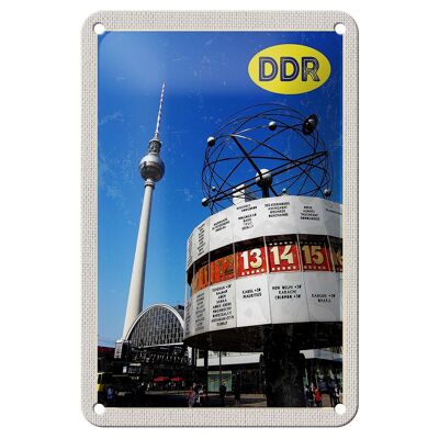Blechschild Reise 12x18cm Berlin Alexanderplatz Weltzeituhr Schild