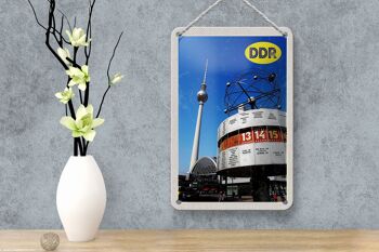 Panneau de voyage en étain, 12x18cm, Berlin Alexanderplatz, horloge mondiale 4