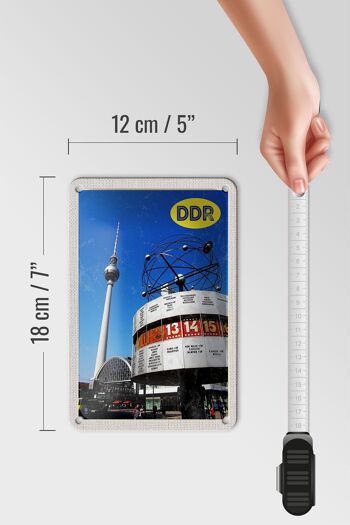 Panneau de voyage en étain, 12x18cm, Berlin Alexanderplatz, horloge mondiale 5