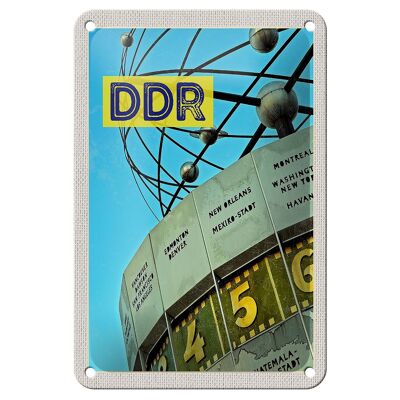 Cartel de chapa de viaje, 12x18cm, Berlín, Alemania, reloj mundial, cartel DDR