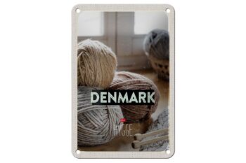 Signe en étain voyage 12x18cm Danemark laine blanc gris crochet signe doux 1
