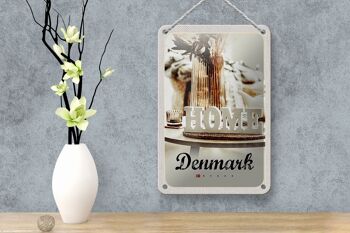 Panneau de voyage en étain 12x18cm, décoration d'appartement danois, panneau de maison blanc 4
