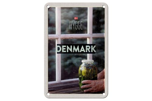 Blechschild Reise 12x18cm Dänemark Gurken im Glas Fenster Dekoration