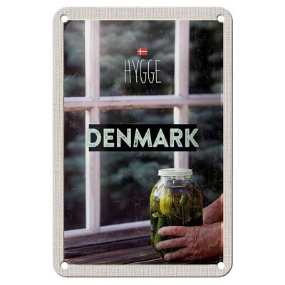 Cartel de chapa de viaje 12x18cm Dinamarca pepinos en decoración de ventana de vidrio