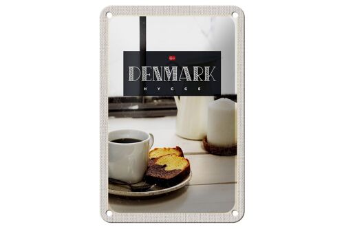 Blechschild Reise 12x18cm Dänemark Kaffee Marmorkuchen Wohnung Schild