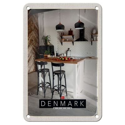 Tin sign travel 12x18cm Denmark kitchen island chairs carpet sign