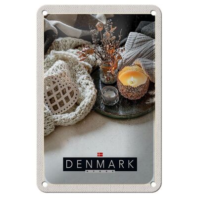 Targa in metallo da viaggio 12x18 cm Decorazione Danimarca accogliente candela