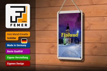 Panneau de voyage en étain 12x18cm, panneau d'arbre de noël, neige, hiver, finlande 3