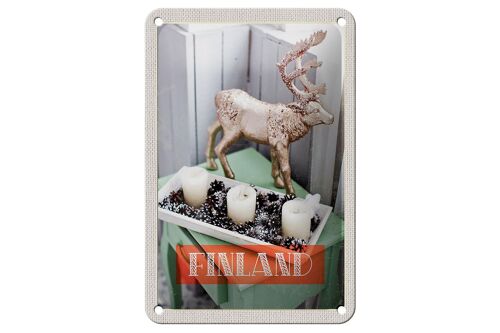 Blechschild Reise 12x18cm Finnland Hirsch Adventsteller Dekoration