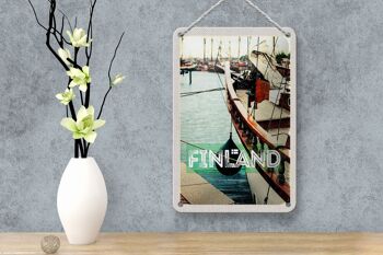 Panneau de voyage en étain 12x18cm, panneau de vacances en bateau de mer d'eau de finlande 4
