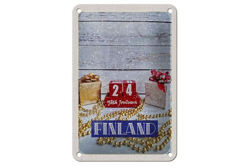 Blechschild Reise 12x18cm Finnland Weihnachten Yötä Jouluun Schild