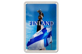 Panneau de voyage en étain, 12x18cm, finlande, Helsinki, aigle doré, signe en pierre 1