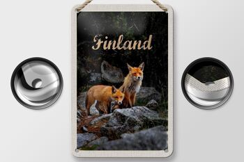 Signe de voyage en étain, 12x18cm, renards de finlande, animaux de la forêt, signe naturel 2