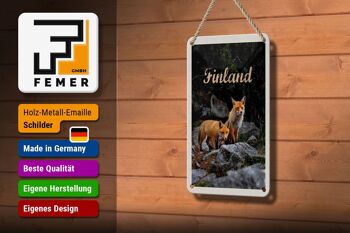 Signe de voyage en étain, 12x18cm, renards de finlande, animaux de la forêt, signe naturel 3
