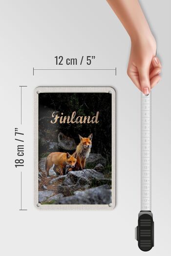 Signe de voyage en étain, 12x18cm, renards de finlande, animaux de la forêt, signe naturel 5