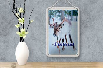 Panneau de voyage en étain, 12x18cm, forêt de cerfs de finlande, signe de neige froide 4