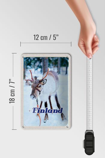 Panneau de voyage en étain, 12x18cm, forêt de cerfs de finlande, signe de neige froide 5
