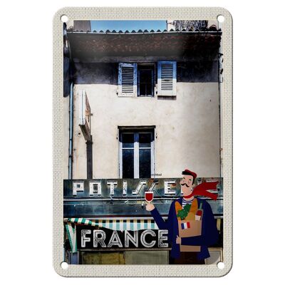 Letrero de chapa de viaje, 12x18cm, cartel de restaurante de arquitectura francesa