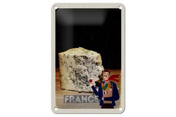 Plaque en tôle voyage 12x18cm France moule fromage tradition décoration 1