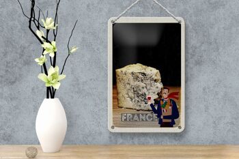 Plaque en tôle voyage 12x18cm France moule fromage tradition décoration 4