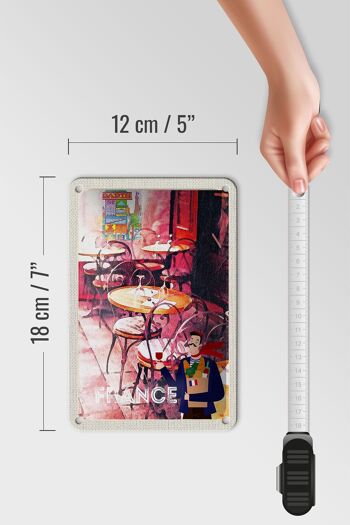 Panneau de voyage en étain 12x18cm, panneau de peinture de chaises de Restaurant français 5