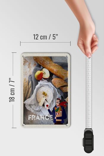 Panneau de voyage en étain, 12x18cm, France, Baguette, fromage, poire, Olive 5