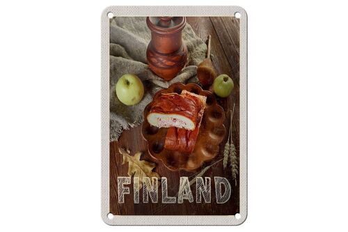 Blechschild Reise 12x18cm Finnland Weihnachten Apfel Delikatesse Schild