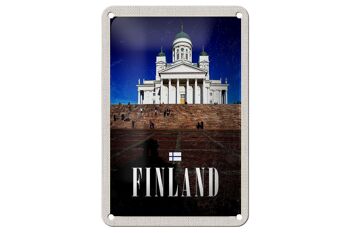 Panneau de voyage en étain 12x18cm, panneau d'architecture d'église et d'escalier de finlande 1