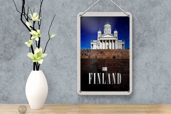 Panneau de voyage en étain 12x18cm, panneau d'architecture d'église et d'escalier de finlande 4