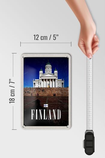 Panneau de voyage en étain 12x18cm, panneau d'architecture d'église et d'escalier de finlande 5