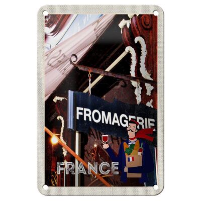 Targa in metallo da viaggio 12x18 cm Francia Ristorante Fromagerie Decorazione