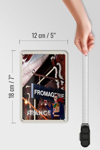 Panneau en étain voyage 12x18cm, décoration de Restaurant France, Fromagerie 5