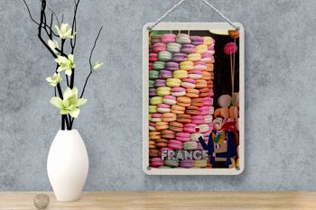 Panneau de voyage en étain, 12x18cm, France, bonbons, macarons, signe sucré 4