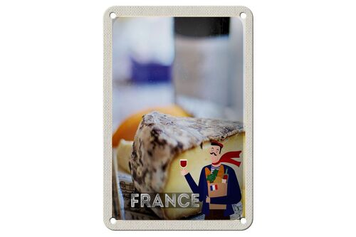 Blechschild Reise 12x18cm Frankreich Käse Emmentaler Produktion Schild
