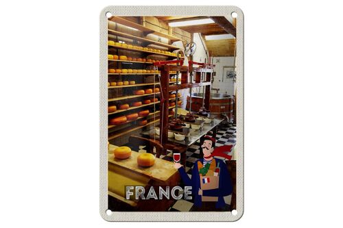 Blechschild Reise 12x18cm Frankreich Käsemaschine Produktion Schild