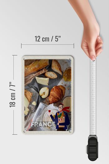 Panneau de voyage en étain, 12x18cm, France, camembert, Croissant, poire 5